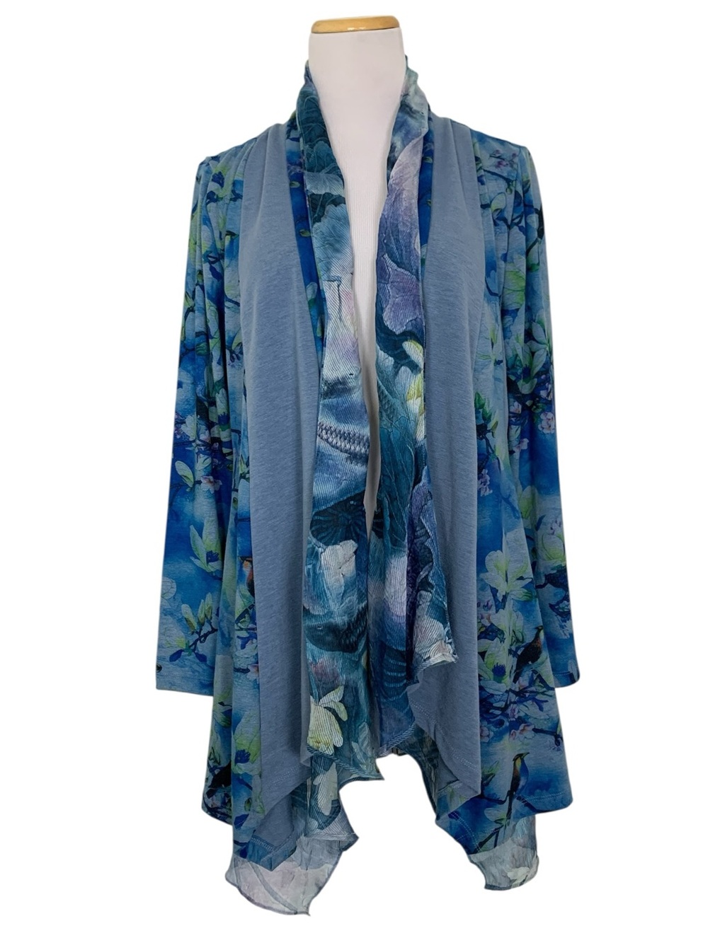 Soft Surroundings Tea Garden Topper Size Petite Large Open Front Cardigan